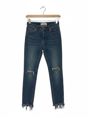 Free People Ripped Fray Raw Hem Skinny Jeans - Size 25